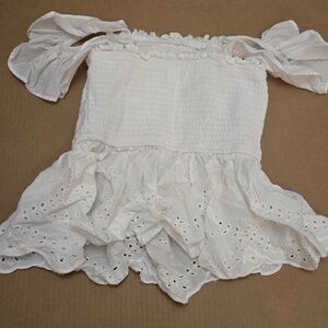 White Flare Flowery Japna Top